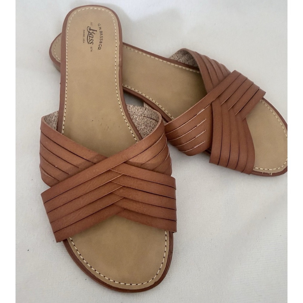 BASS Brown Slide Sandals Women's - 10.5 INCHES Long. No Sz Printed - See Picture